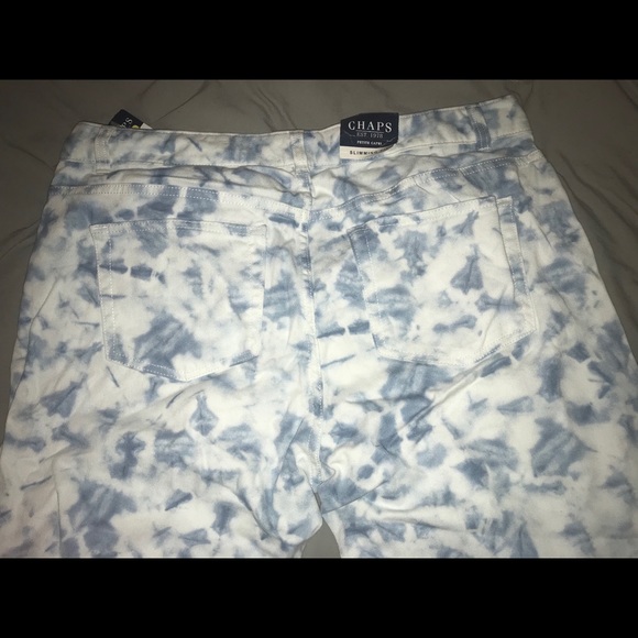 NWT CHAPS Blue & White Denim Capri Pants Size 16P - Picture 2 of 4